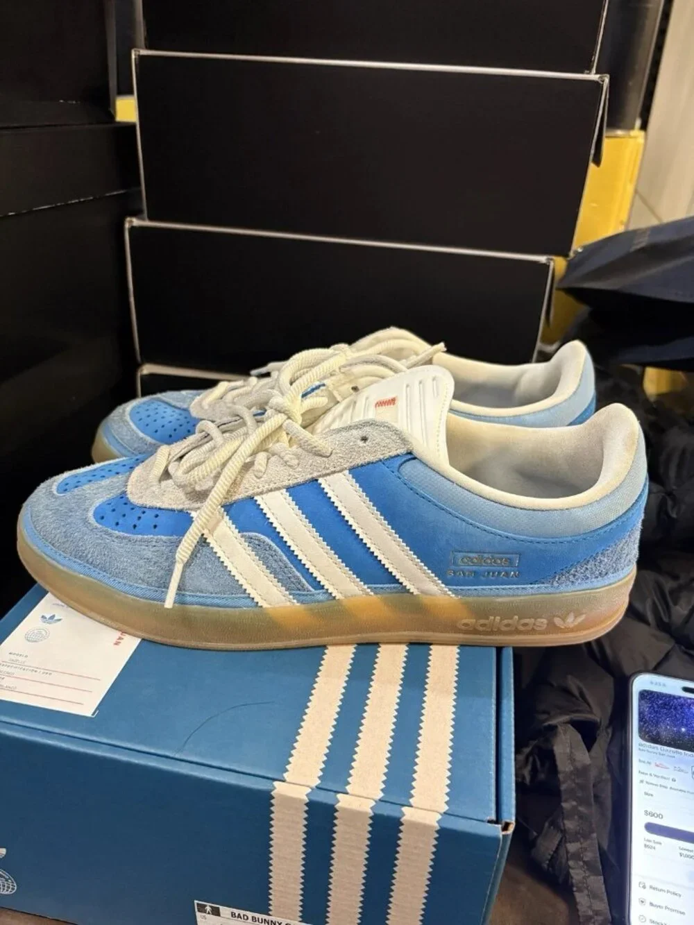 WORN Men’s adidas Gazelle Indoor Bad Bunny San Juan IF9734 Size 11 WITH BOX